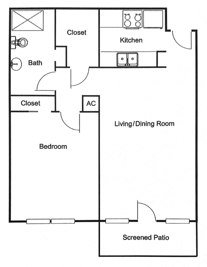 image of Waterside Floor Plan 2 Bedrooms