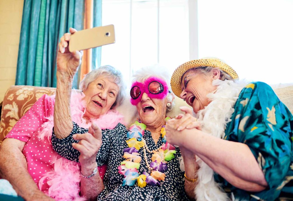 image of Elderly People Taking Selfie